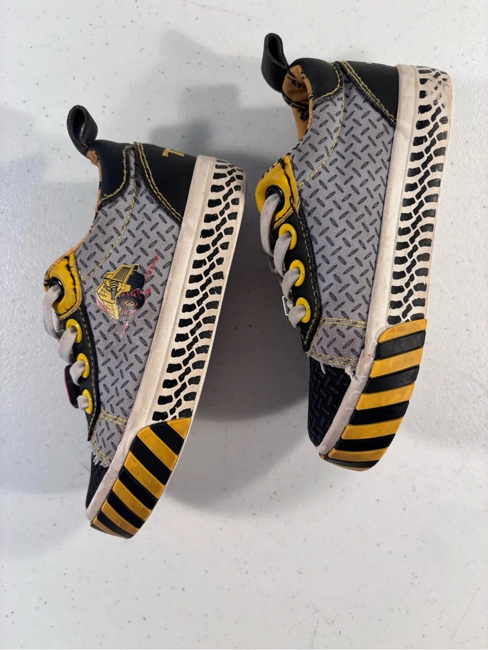 Tonka Black and Yellow Kids Lace-Up Sneakers